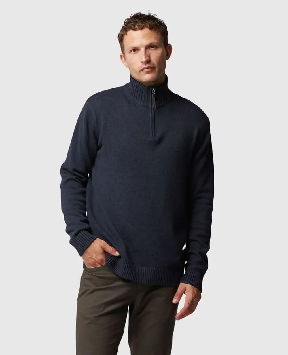Rodd & Gunn Sweater 2XL Navy Blue Merrick Bay 1/4 Zip Pullover 100% Cotton